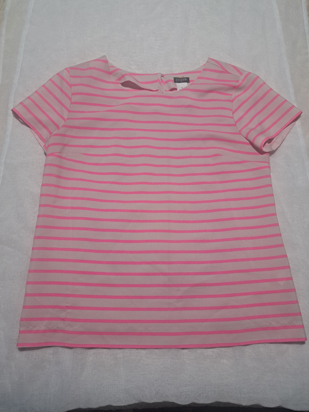 J. Crew Pink and Light Pink Striped Short Sleeve Tee